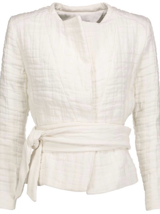 IRO Jackets & Blazers - IRO Juki leather-trimmed cotton and linen-blend cloque jacket